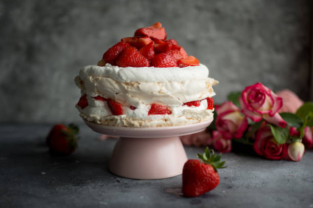 istock Pavlova cake topped with strawberries. 1160050641
