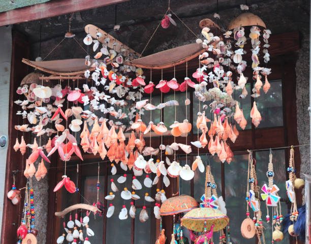 istock Traditional turkish souvenirs - wind bell with seashell 1160050818