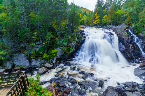 View of the Diable (Devil) waterfall, in Mont Tremblant National Park, Quebec, Canada