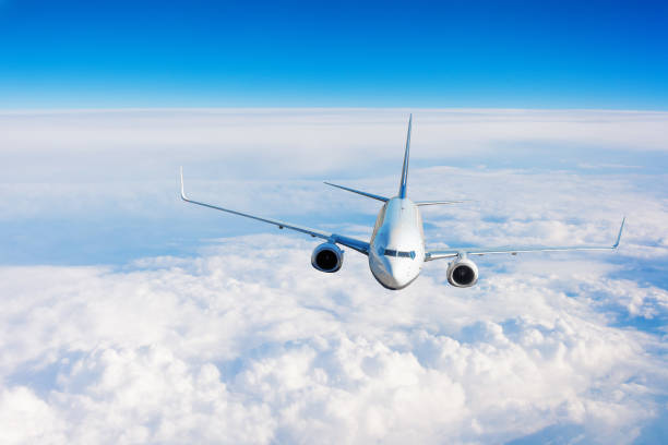 istock Passenger airplane performing flight flies in the sky. 1160052959