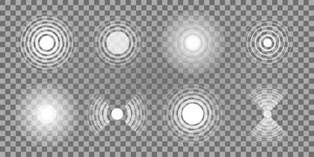 Vector illustration of A set of circular signals on a transparent background.