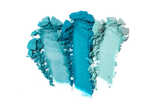 istock Brush stroke of crushed bright blue and turquoise eye shadow 1160053798