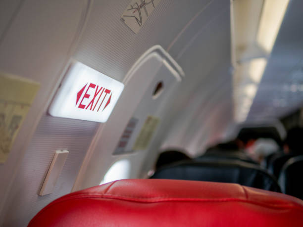 istock Emergency door on the aircraft 1160054452