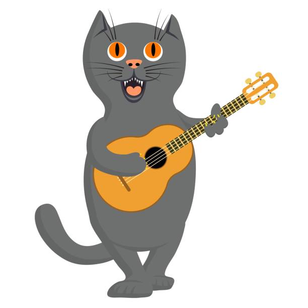 istock The cat plays the guitar and sings a love song. 1160056532