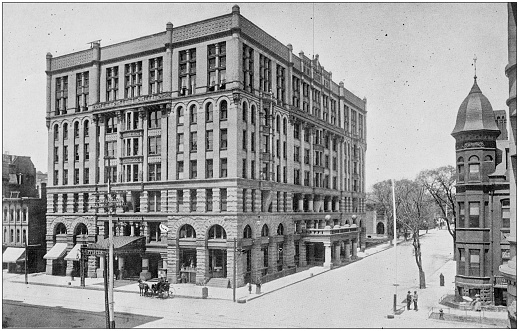 Antique black and white photo of Milwaukee, Wisconsin: Hotel Pfister