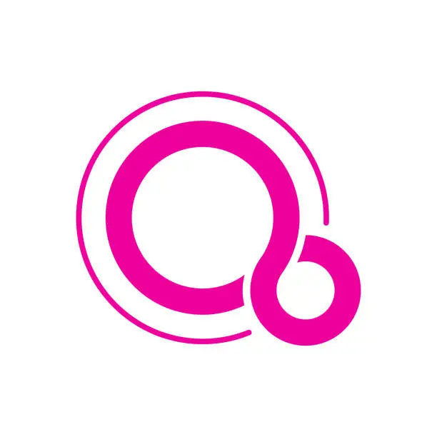 Vector illustration of Fuchsia OS, Google Fuchsia Logo pink color on white background. Vector Illustration. EPS 10