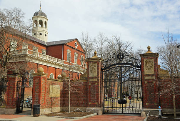 portão de johnston para o campus de harvard - universidade de harvard - fotografias e filmes do acervo