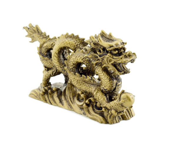 istock Golden dragon isolated on white background 1160073813
