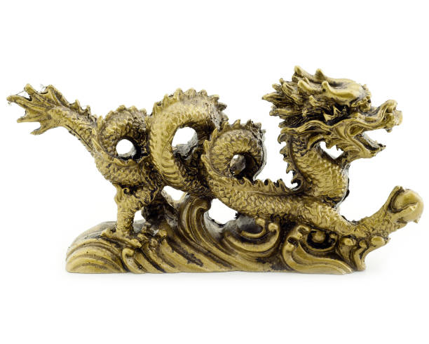 istock Golden dragon isolated on white background 1160073826