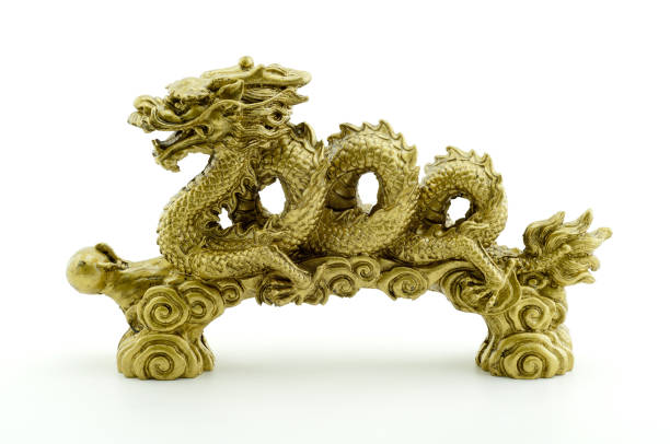 istock Golden dragon isolated on white background 1160073920