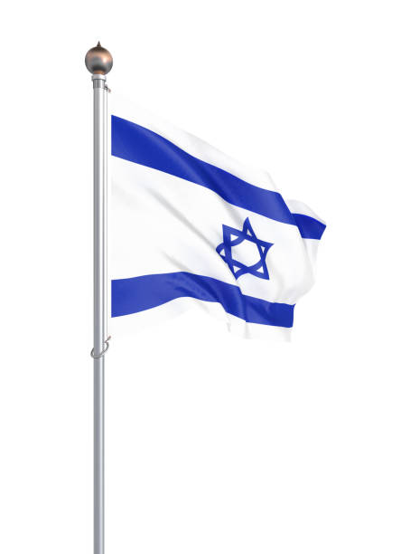 istock Israel flag blowing in the wind. Background texture. 3d rendering, wave. - Illustration. Isolated on white. 1160073943