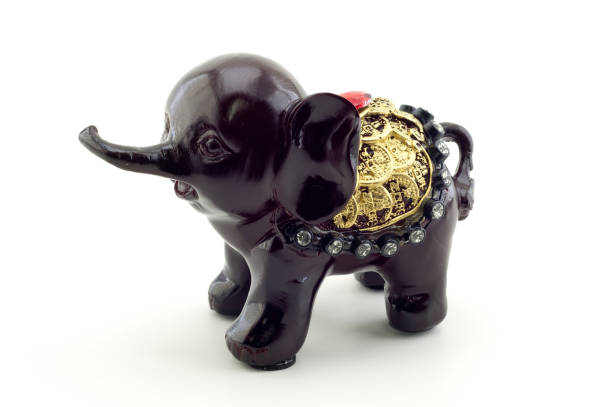 istock Bronze statuette of elephant isolated on white background 1160073960