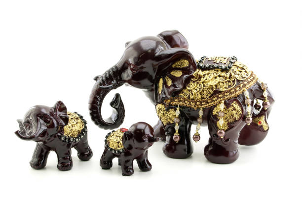 istock Bronze statuette of elephant isolated on white background 1160073967