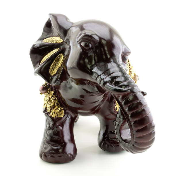 istock Bronze statuette of elephant isolated on white background 1160073999