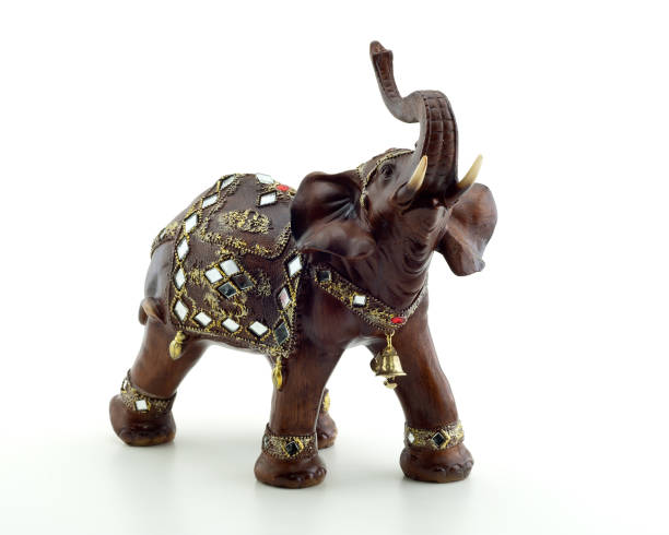 istock Bronze statuette of elephant isolated on white background 1160074737
