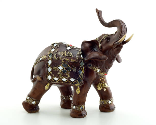istock Bronze statuette of elephant isolated on white background 1160074755