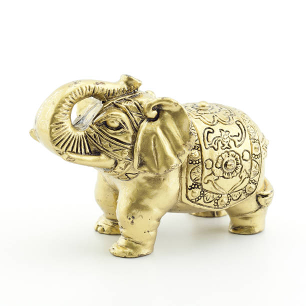 istock Bronze statuette of elephant isolated on white background 1160075774