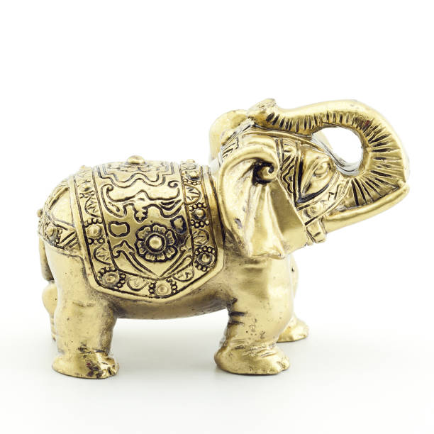 istock Bronze statuette of elephant isolated on white background 1160075794