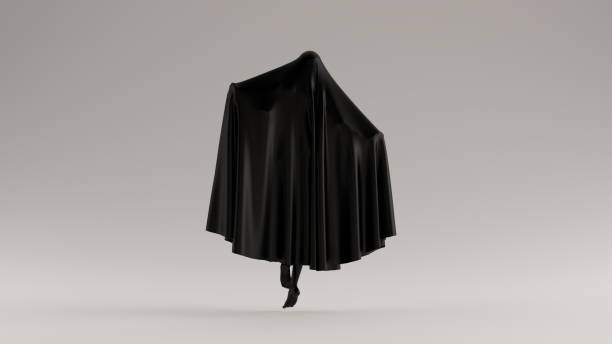 istock Black Ghost Floating Evil Spirit Arms Out 1160088152