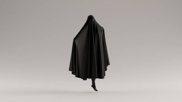 istock Black Ghost Floating Evil Spirit Arms Out 1160088157