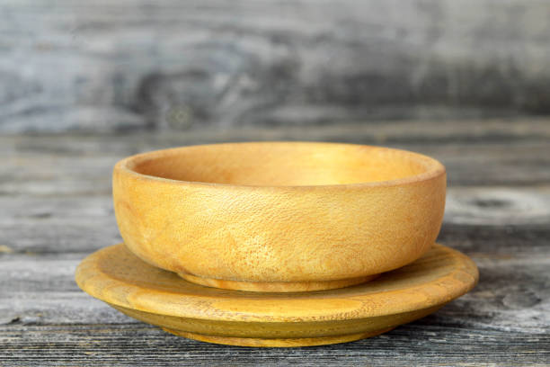 istock Wooden bowl and plate 1160095303
