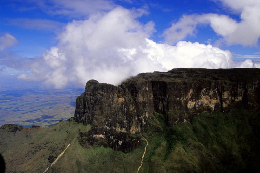 The Monte Roraima is located on the north of the state of the same name, near the frontier of two countries: Venezuela and Guiana.