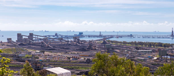 gladstone port queensland - coal crane transportation cargo container zdjęcia i obrazy z banku zdjęć
