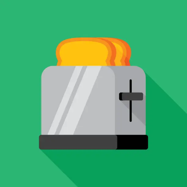 Vector illustration of Toaster Icon Flat
