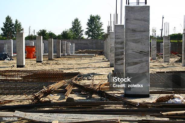 Construction Site View Stock Photo - Download Image Now - Architectural Column, Bollard, Building - Activity