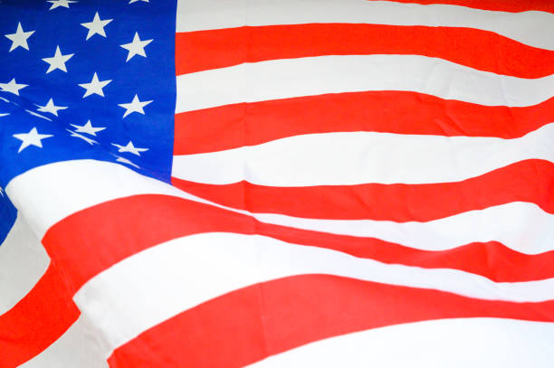 istock America flag waving with the wind for memorial day. 1160126117