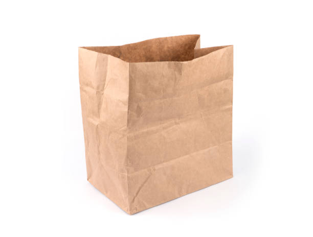 paper bags - lunch box box old green imagens e fotografias de stock