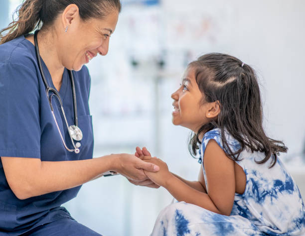 istock Cute little girl at doctor's office 1160127868