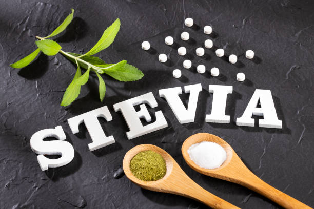 stevia rebaudiana - натуральный органический подсластитель. - sweetleaf стоковые фото и изображения