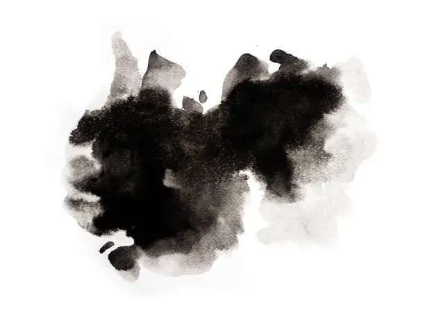 Photo of Abstract black watercolor on white background, abstract watercolor background, vector illustration