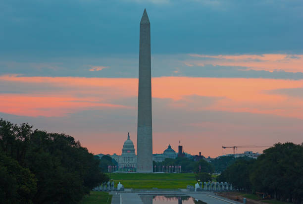 istock Washington Monument at sunrise, Washington DC, USA. 1160130453