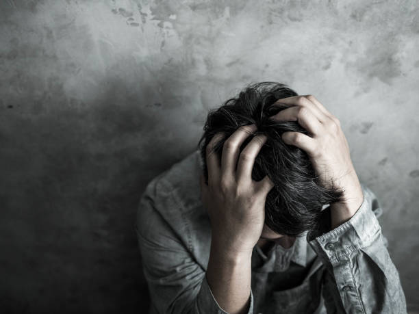 istock Sad businessman sitting head in hands. negative thinking concept, emotion portrait 1160130490