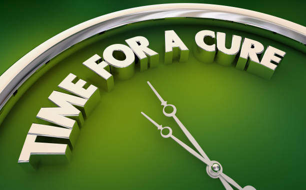 istock Time for a Cure End Disease Illness Clock Words 3d Illustration 1160131047