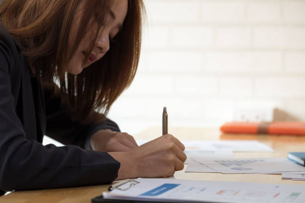 istock Business woman working with new startup project discussion and analysis data financial report. Business financial and accounting concept 1160133491