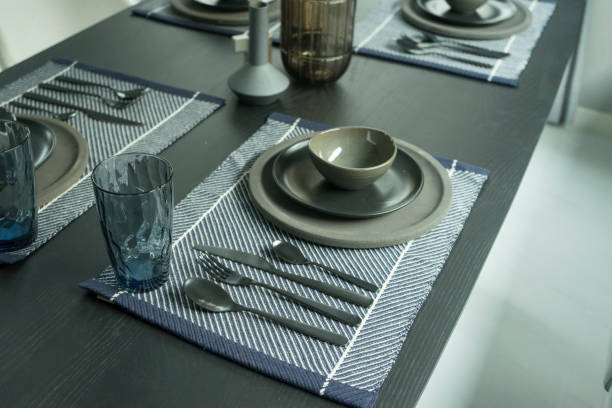 istock Modern grey plate on wood table at home. 1160134398