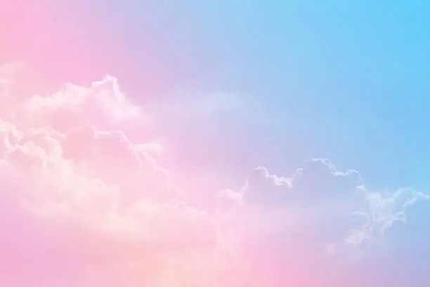 Photo of Sun and cloud background with a pastel colored