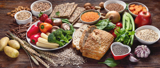 istock Healthy natural ingredients  containing  dietary fiber. 1160140415