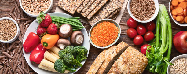 istock Healthy natural ingredients  containing  dietary fiber. 1160140417