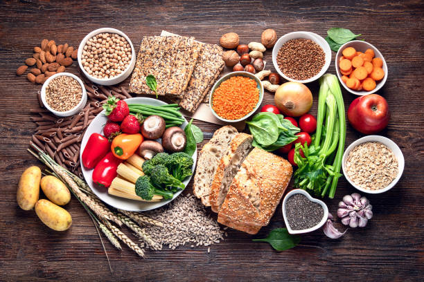 istock Healthy natural ingredients  containing  dietary fiber. 1160140418