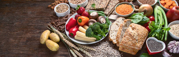 istock Healthy natural ingredients  containing  dietary fiber. 1160140455