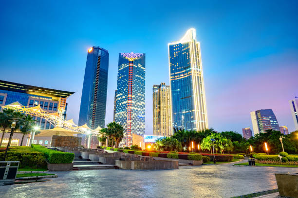 istock Fuzhou City, China, night view 1160141088