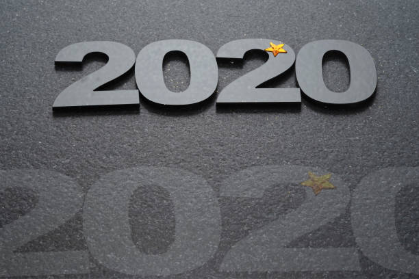 istock Happy New Year 2020. Symbol from number 2020 on stone background 1160143760