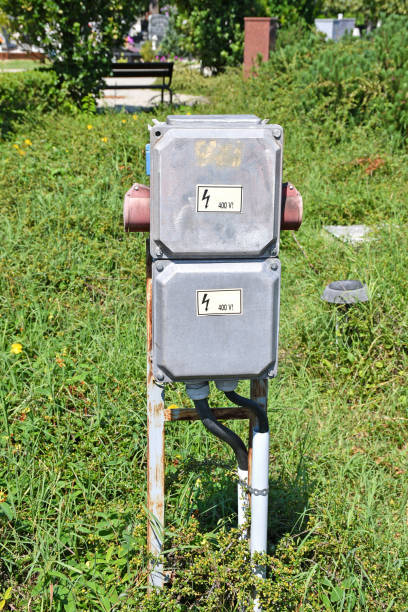 istock Electric transformer outdoor in the park 1160143978