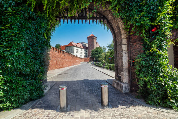 Gothic St Florian Gate (Brama Florianska) in Cracow, Poland