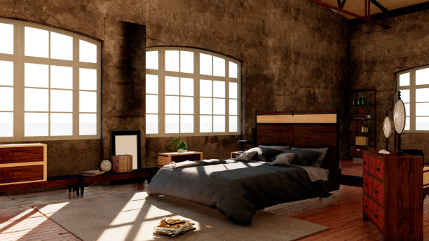 istock Bedroom Interior Studio 3D Illustration Photorealistic Rendering 1160146028