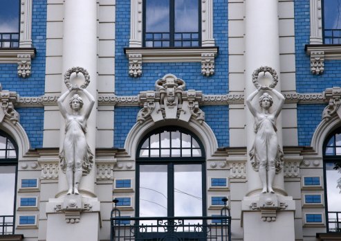 Art Nouveau house in Riga, Latvia, beautiful restoration.